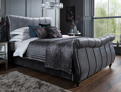 Flintshire Furniture Leona Fabric Sleigh Bed Frame