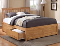 Flintshire Furniture Pentre Oak or White Finish 2 Drawer Bed Frame