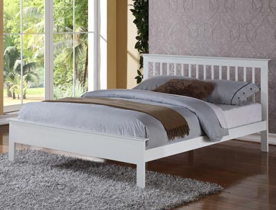 Flintshire Furniture Pentre White Finish Bed Frame