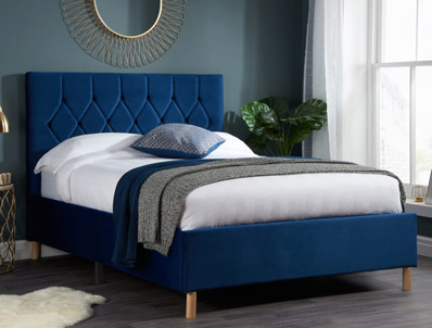 King Size Birlea Loxley Blue Fabric Bed Frame