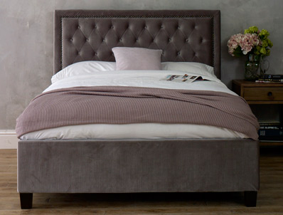 Limelight Rhea Silver Colour Double Fabric Bed Frame