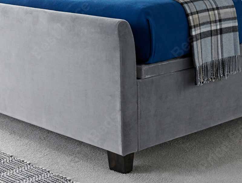 Kaydian Allendale Grey Velvet  Fabric Ottoman Bed Frame Discontinued