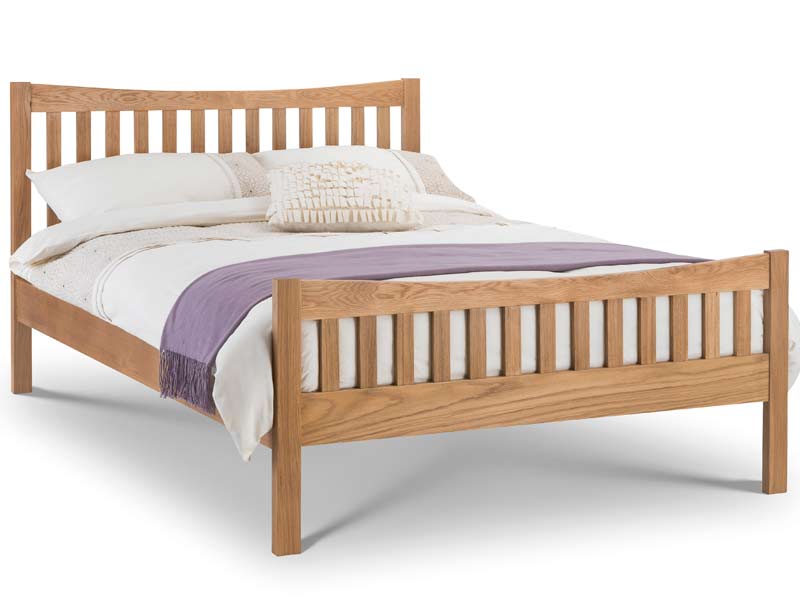 Julian Bowen Bergamo Oak Bed Frame, Shaker Style Oak Bed Frame