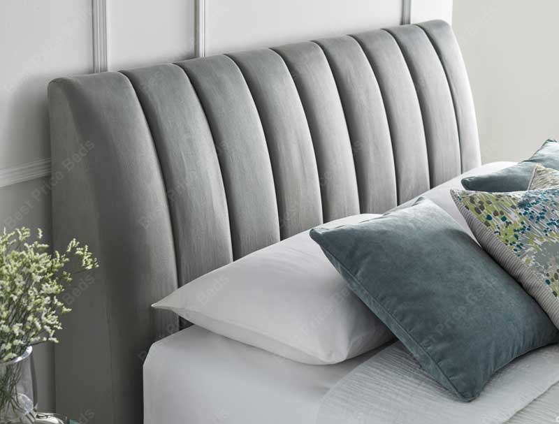 Kaydian Lanchester Grey Plume Velvet Ottoman Bed Frame