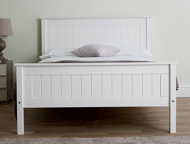 Limelight Taurus White High Footend Bed, High Wooden Bed Frame