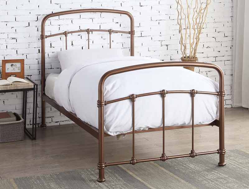 Flintshire Mostyn Rose Gold Metal Bed, Rose Gold Bed Frame Double