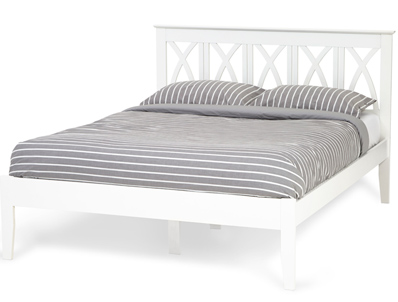 Serene Autumn Opal White Painted Wooden Bed Frame