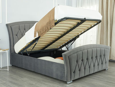 Sweet Dreams Leigh/Jules Fabric Ottoman Bed Frame